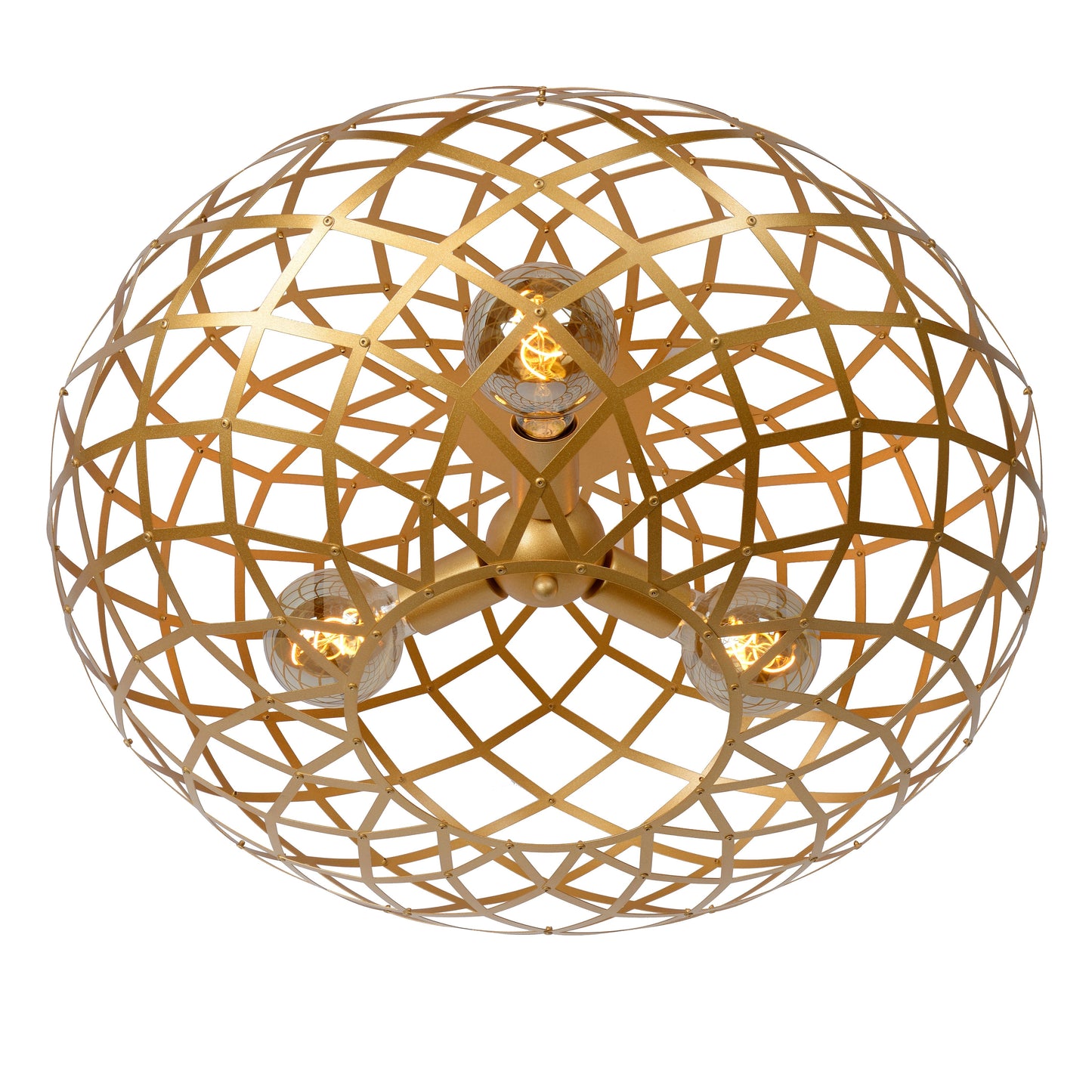 Lucide WOLFRAM - Flush ceiling light - Ø 65 cm - 3xE27 - Matt Gold / Brass