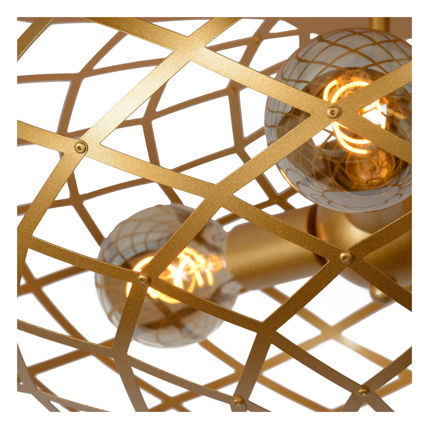 Lucide WOLFRAM - Flush ceiling light - Ø 65 cm - 3xE27 - Matt Gold / Brass