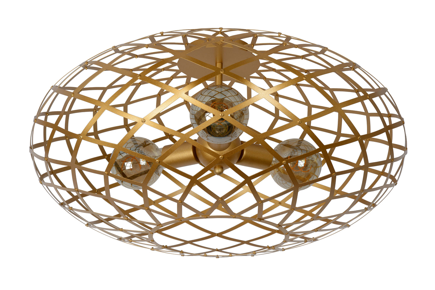 Lucide WOLFRAM - Flush ceiling light - Ø 65 cm - 3xE27 - Matt Gold / Brass