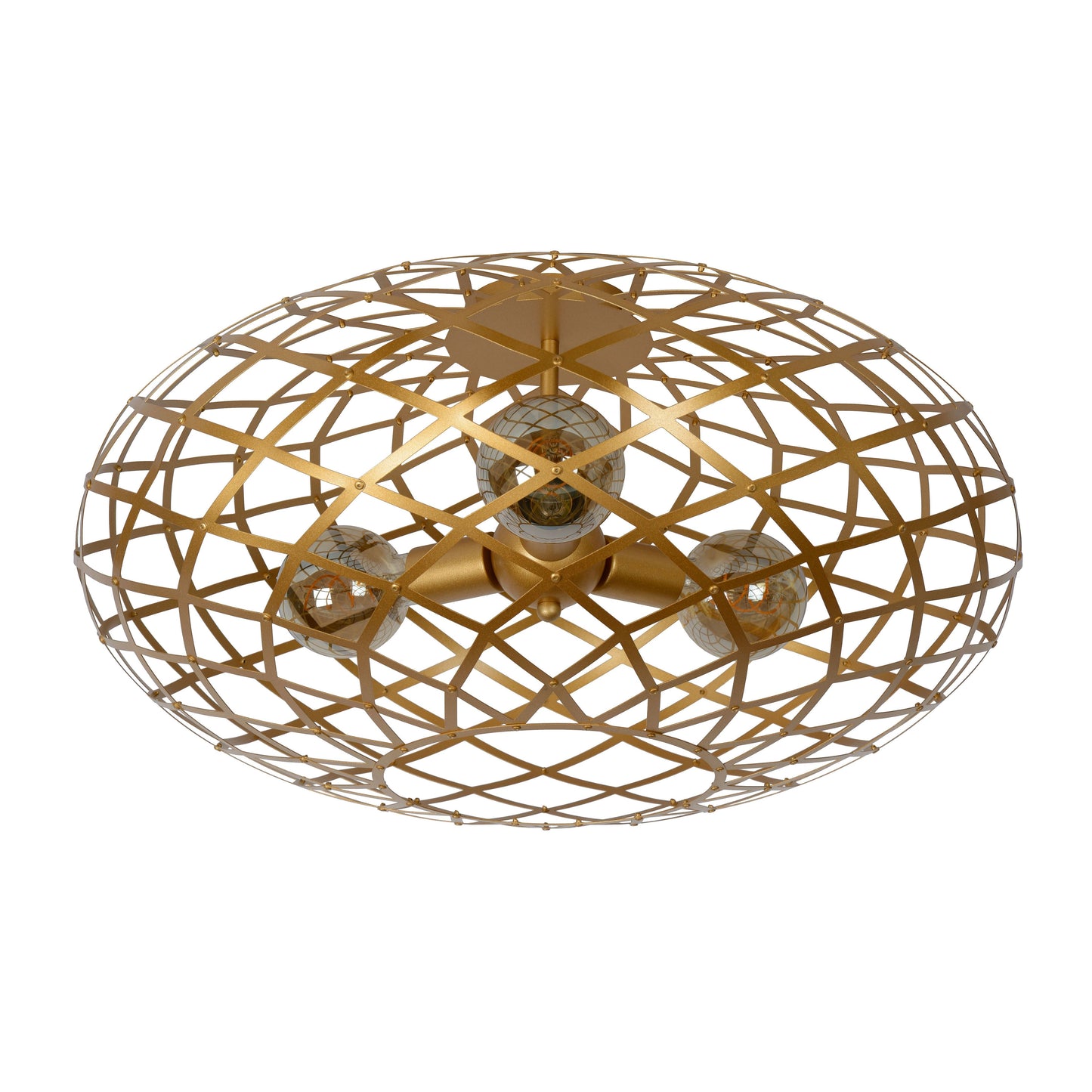 Lucide WOLFRAM - Flush ceiling light - Ø 65 cm - 3xE27 - Matt Gold / Brass