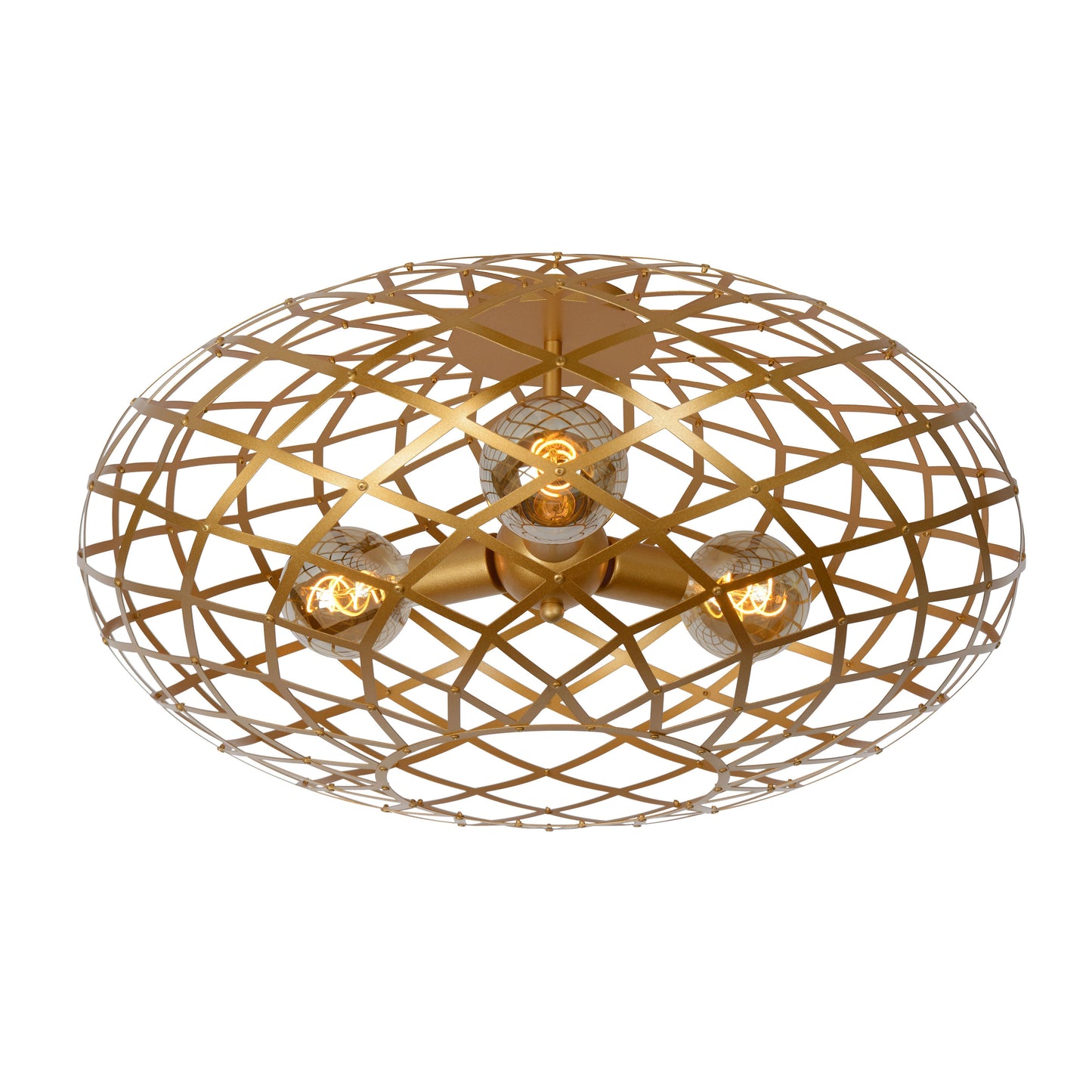 Lucide WOLFRAM - Flush ceiling light - Ø 65 cm - 3xE27 - Matt Gold / Brass