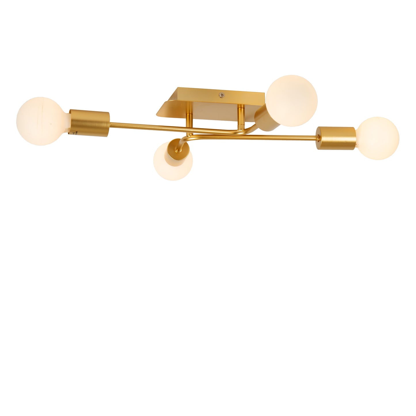 Lucide LESTER - Flush ceiling light - 4xE27 - Matt Gold / Brass