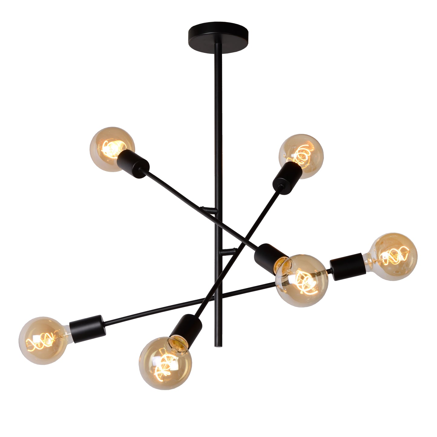 Lucide LESTER - Flush ceiling light - 6x E27 - Black