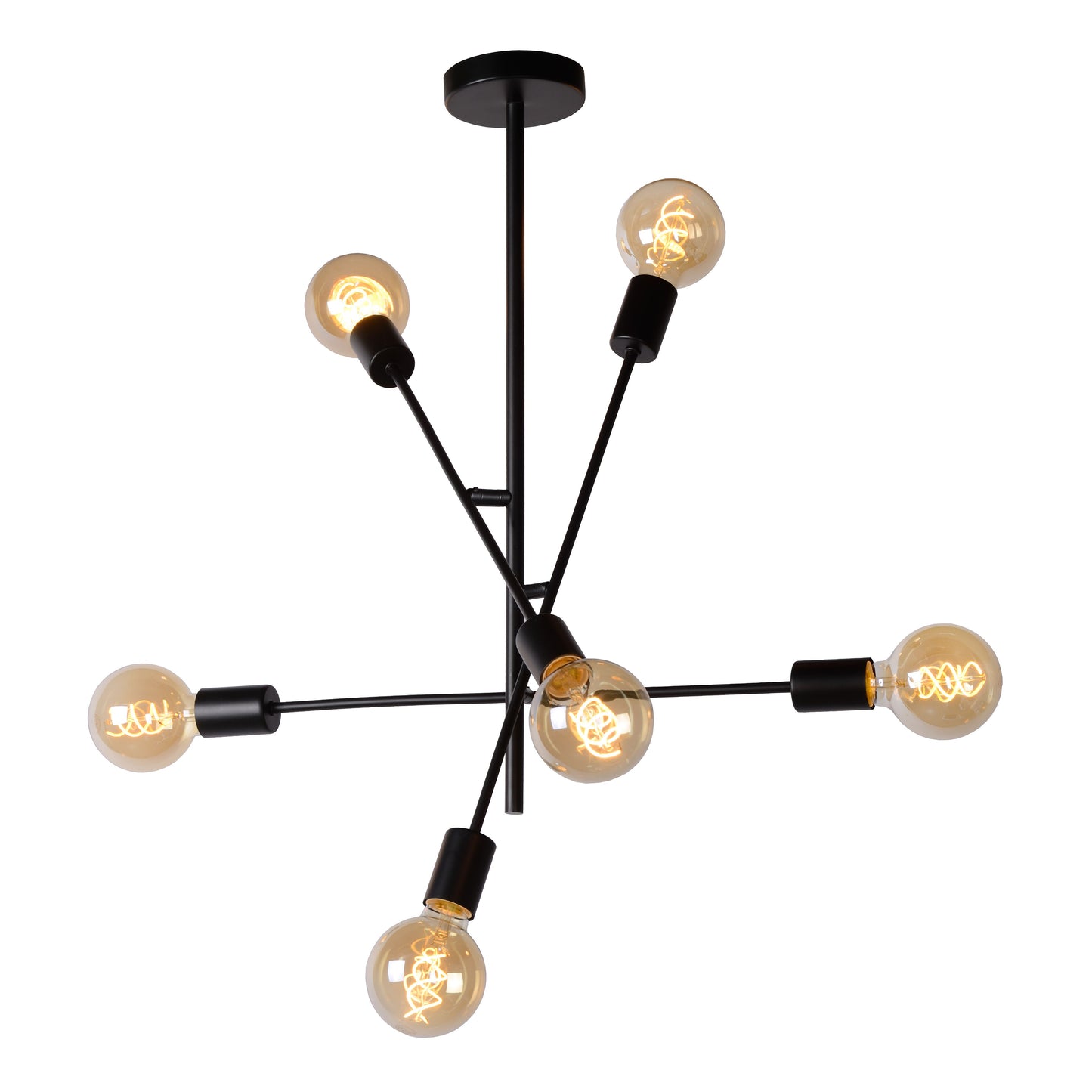 Lucide LESTER - Flush ceiling light - 6x E27 - Black