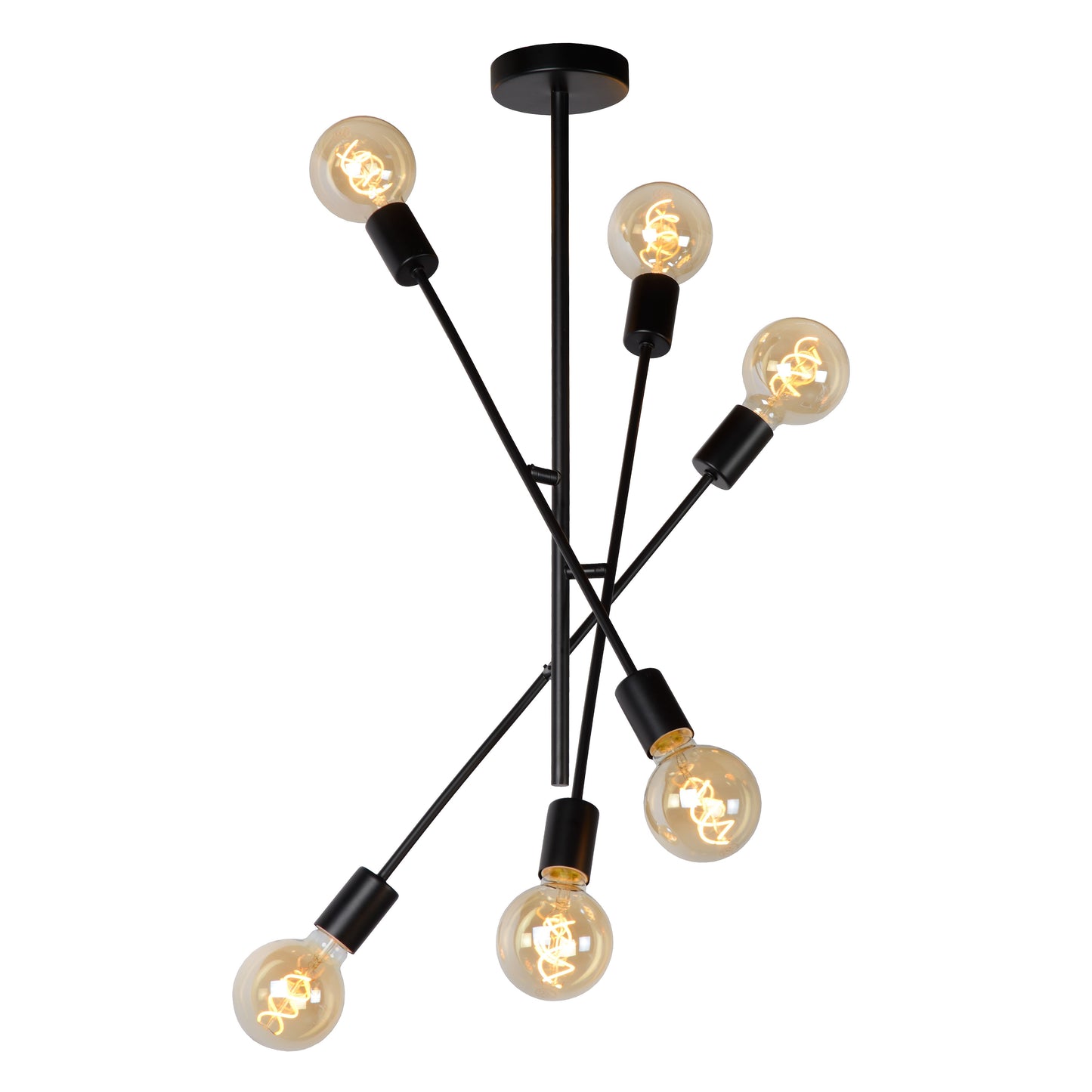 Lucide LESTER - Flush ceiling light - 6x E27 - Black