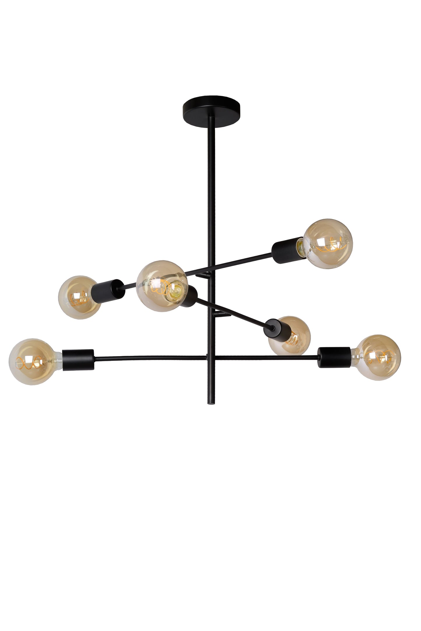 Lucide LESTER - Flush ceiling light - 6x E27 - Black