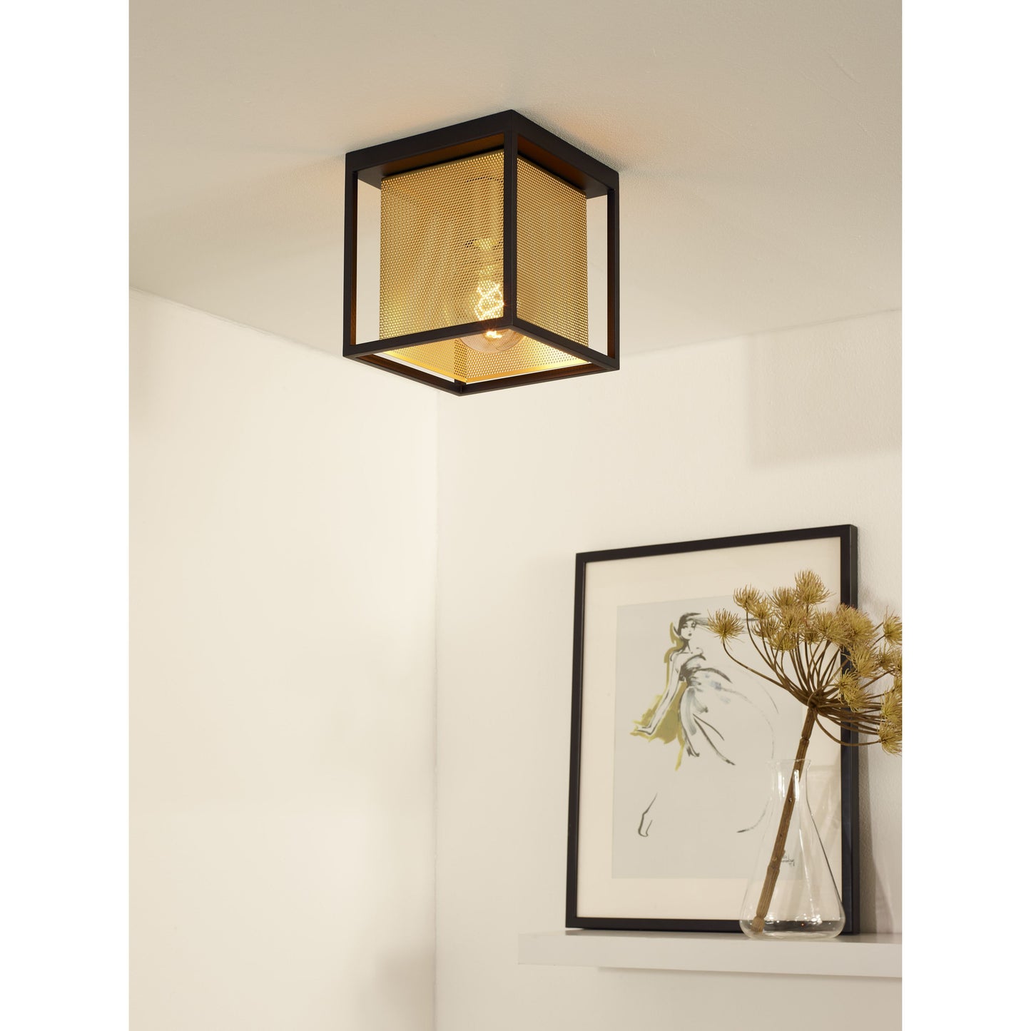 Lucide SANSA - Flush ceiling light - 1xE27 - Black