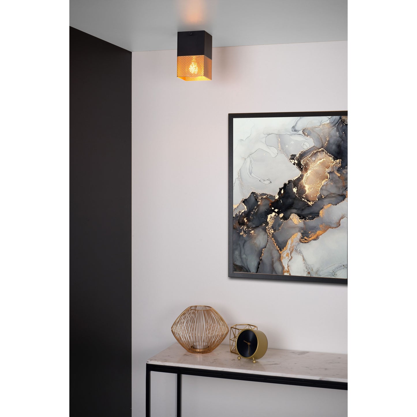 Lucide RENATE - Flush ceiling light - 1xE27 - Matt Gold / Brass