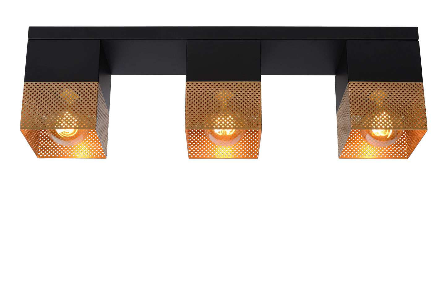 Lucide RENATE - Flush ceiling light - 3xE27 - Matt Gold / Brass