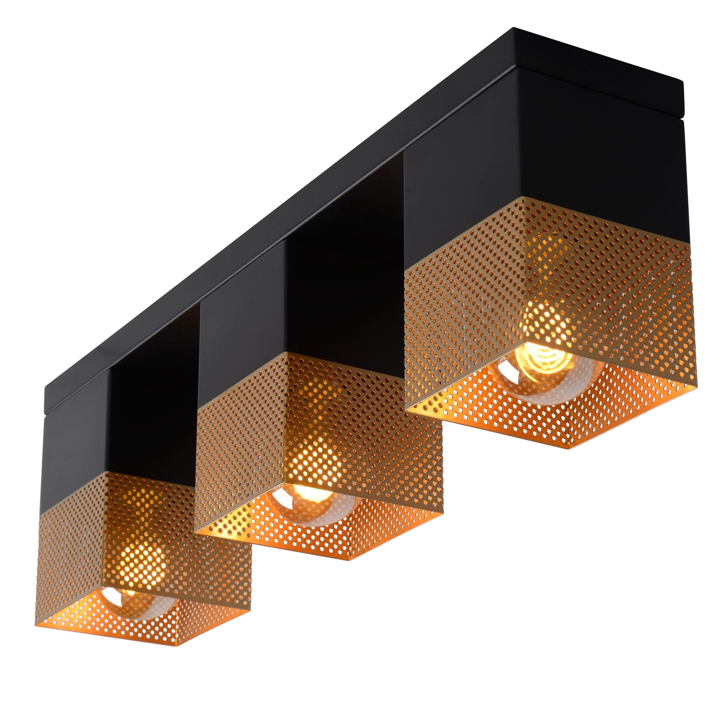 Lucide RENATE - Flush ceiling light - 3xE27 - Matt Gold / Brass