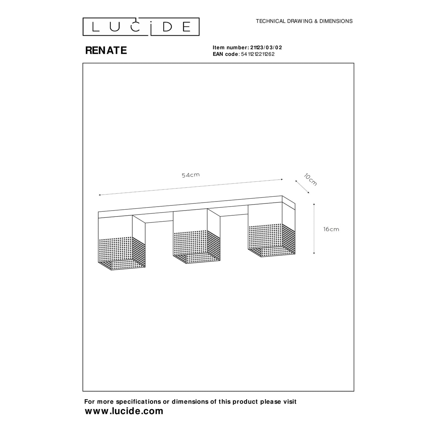 Lucide RENATE - Flush ceiling light - 3xE27 - Matt Gold / Brass