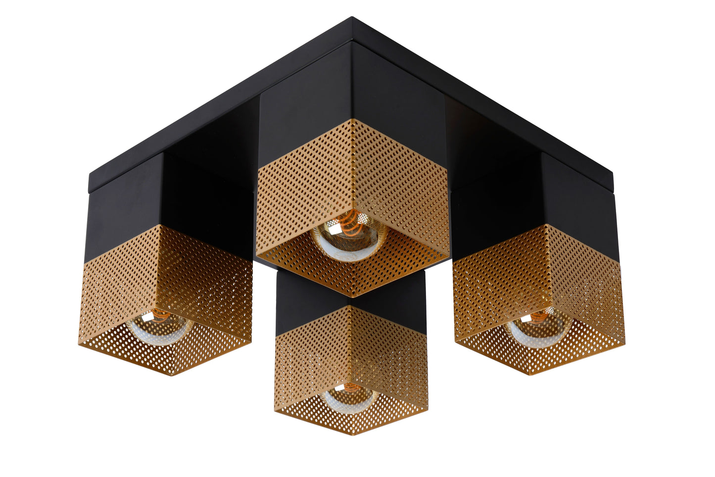 Lucide RENATE - Flush ceiling light - 4xE27 - Matt Gold / Brass