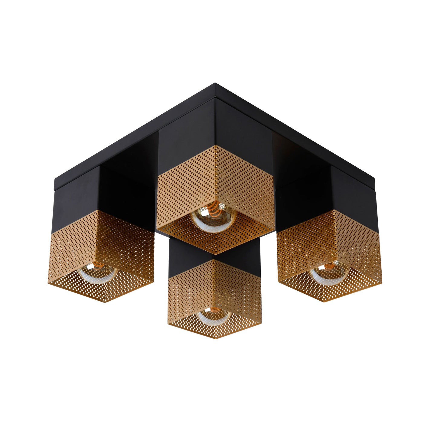 Lucide RENATE - Flush ceiling light - 4xE27 - Matt Gold / Brass