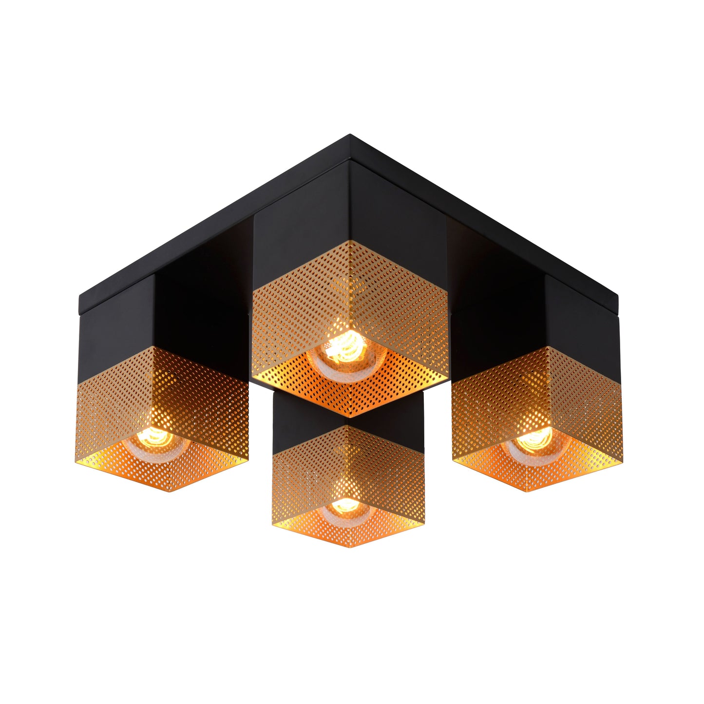 Lucide RENATE - Flush ceiling light - 4xE27 - Matt Gold / Brass