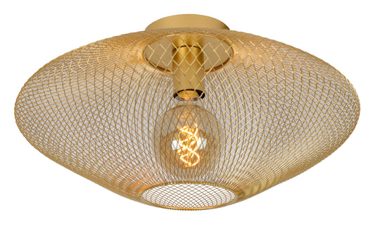 Lucide MESH - Flush ceiling light - Ø 45 cm - 1xE27 - Matt Gold / Brass