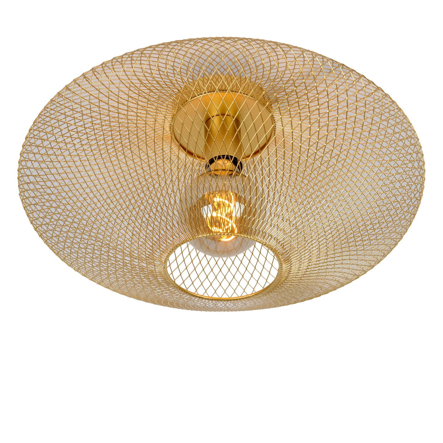 Lucide MESH - Flush ceiling light - Ø 45 cm - 1xE27 - Matt Gold / Brass