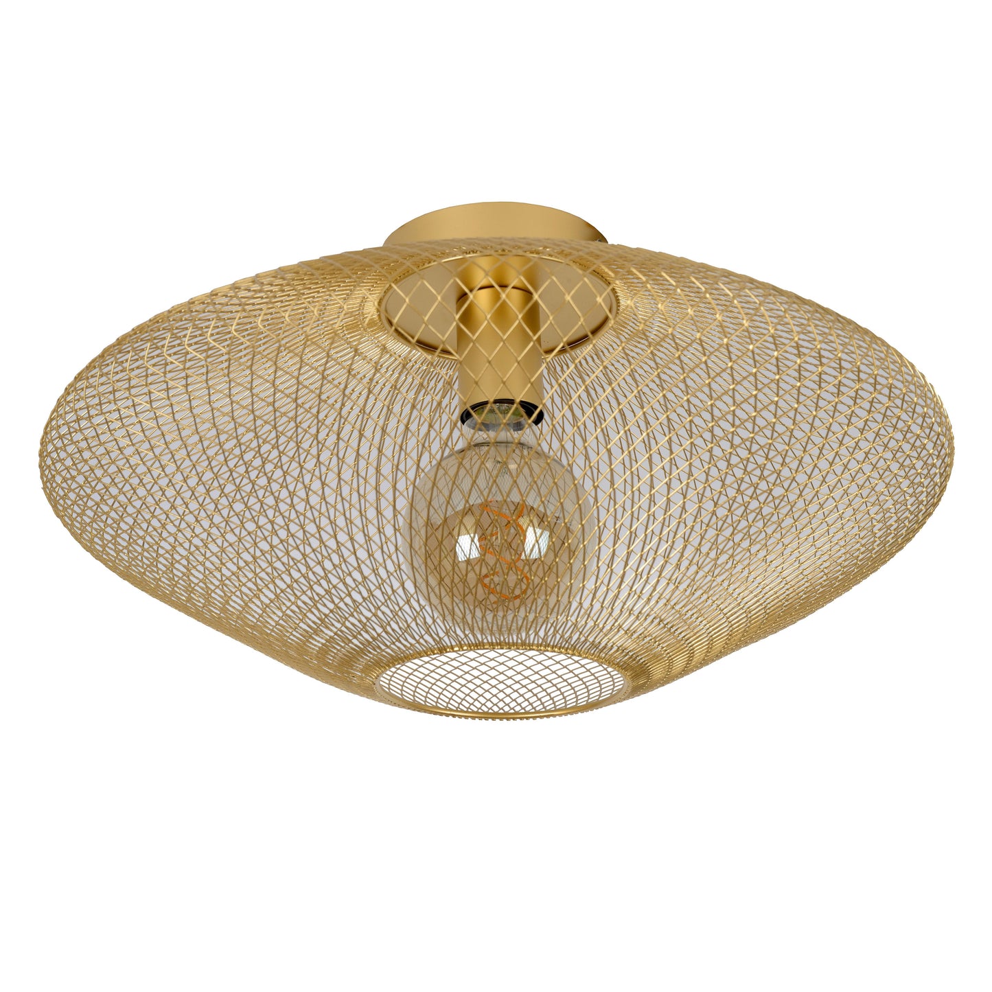 Lucide MESH - Flush ceiling light - Ø 45 cm - 1xE27 - Matt Gold / Brass