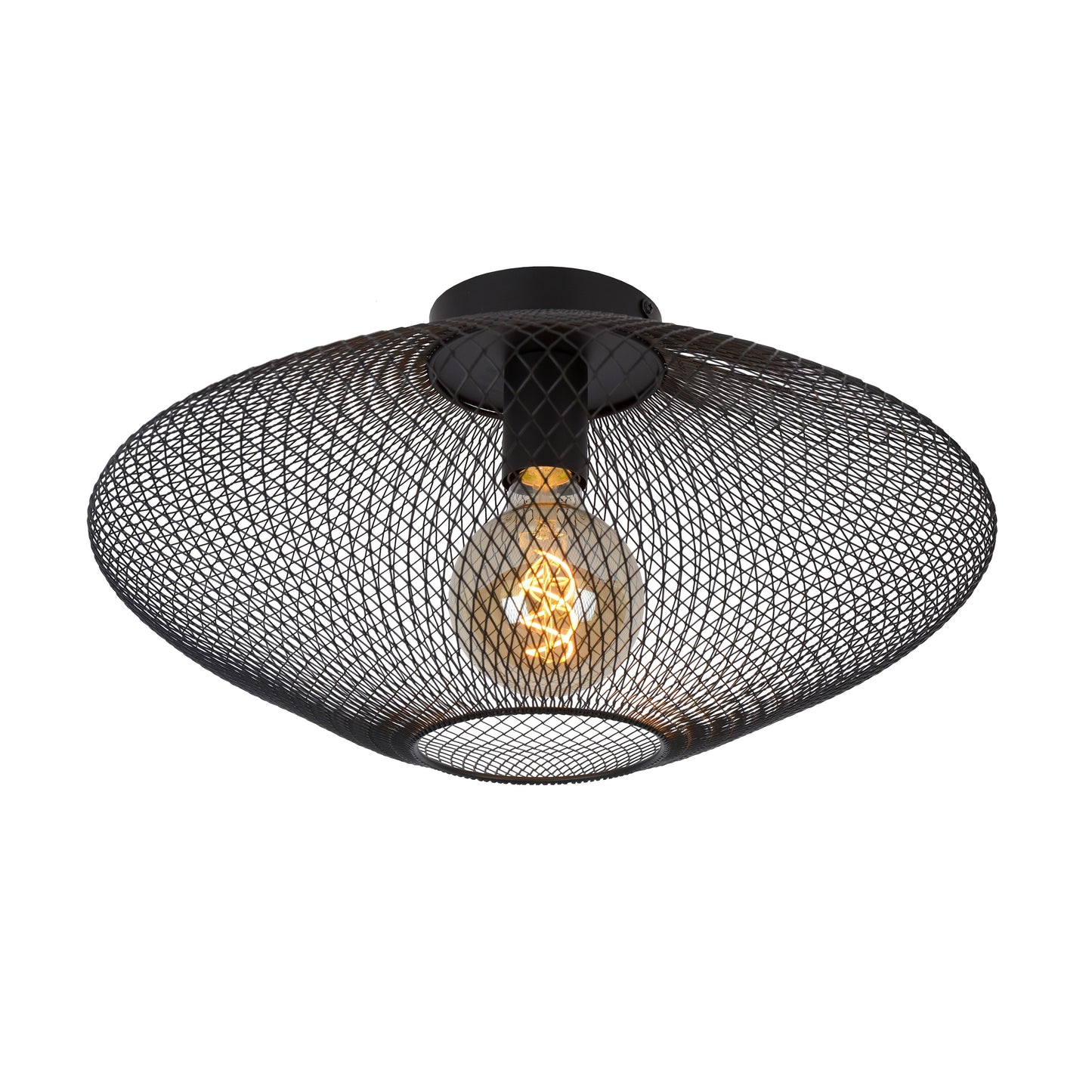 Lucide MESH - Flush ceiling light - Ø 45 cm - 1xE27 - Black