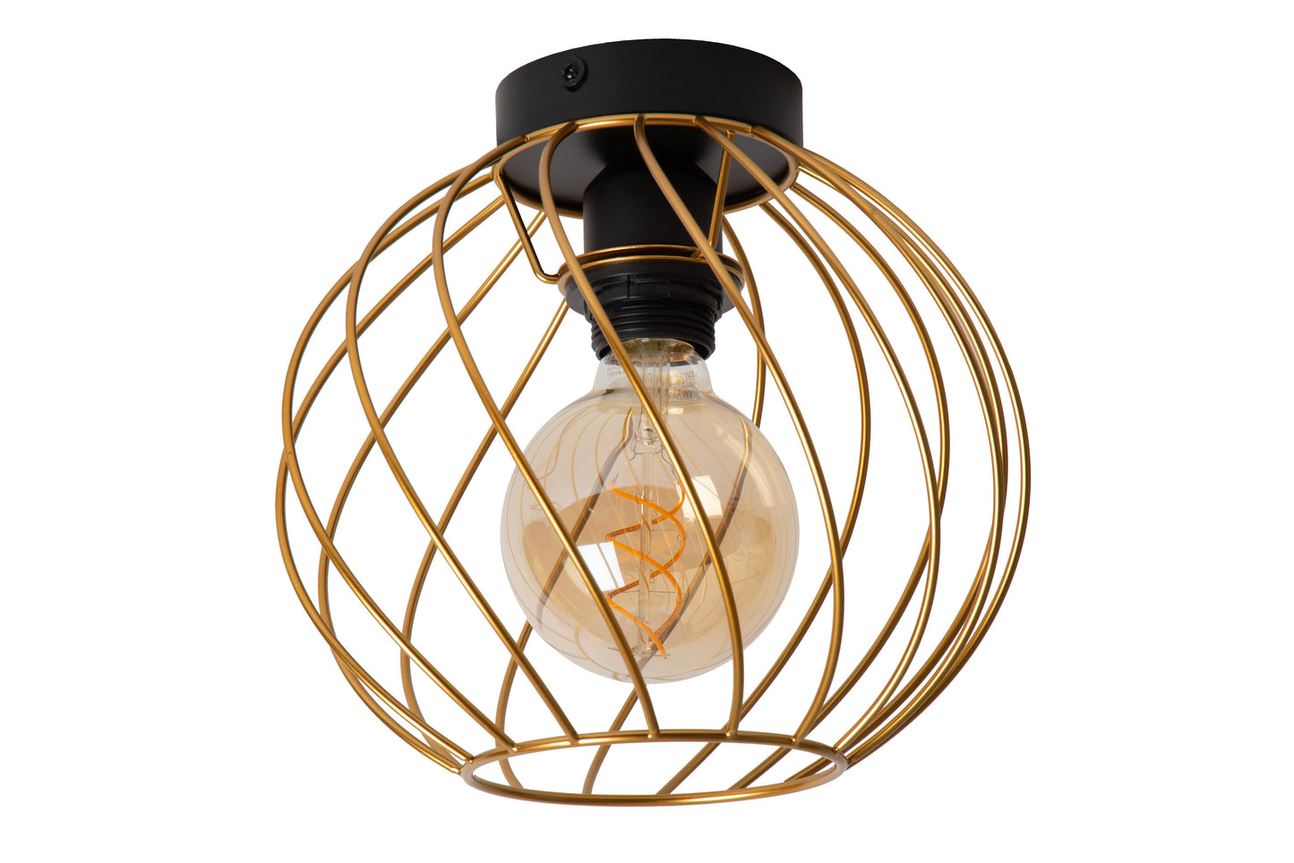 Lucide DANZA - Flush ceiling light - Ø 25 cm - 1xE27 - Matt Gold / Brass