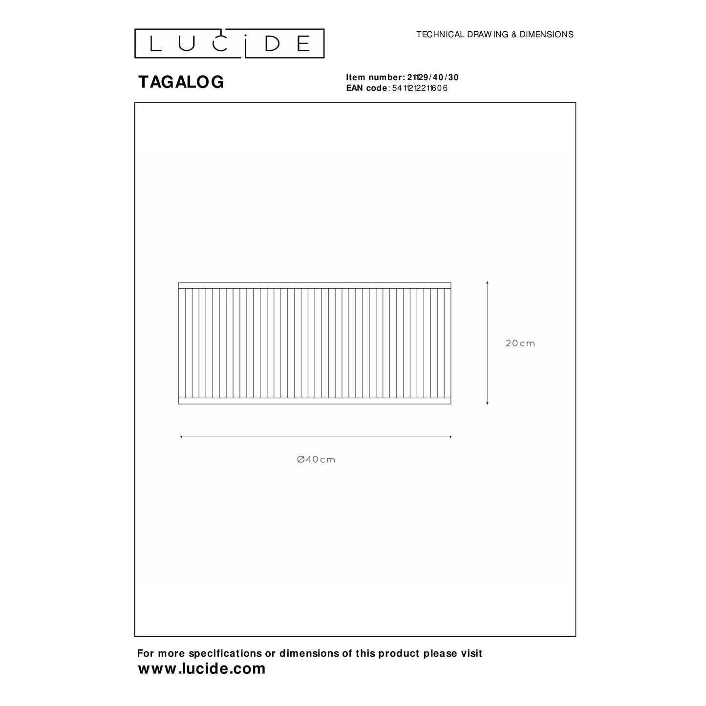 Lucide TAGALOG - Flush ceiling light - Ø 40 cm - 1xE27 - Black