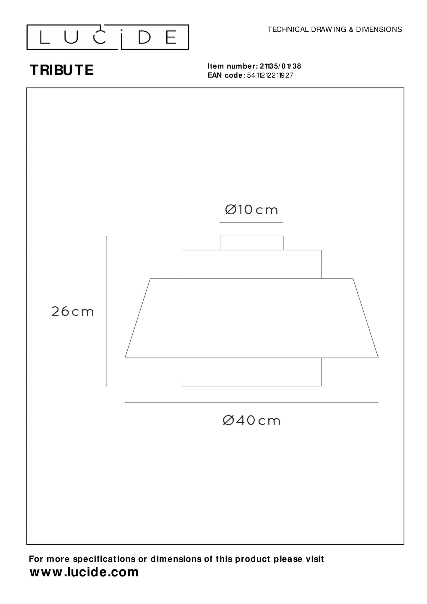 Lucide TRIBUTE - Flush ceiling light - Ø 40 cm - 1xE27 - Cream