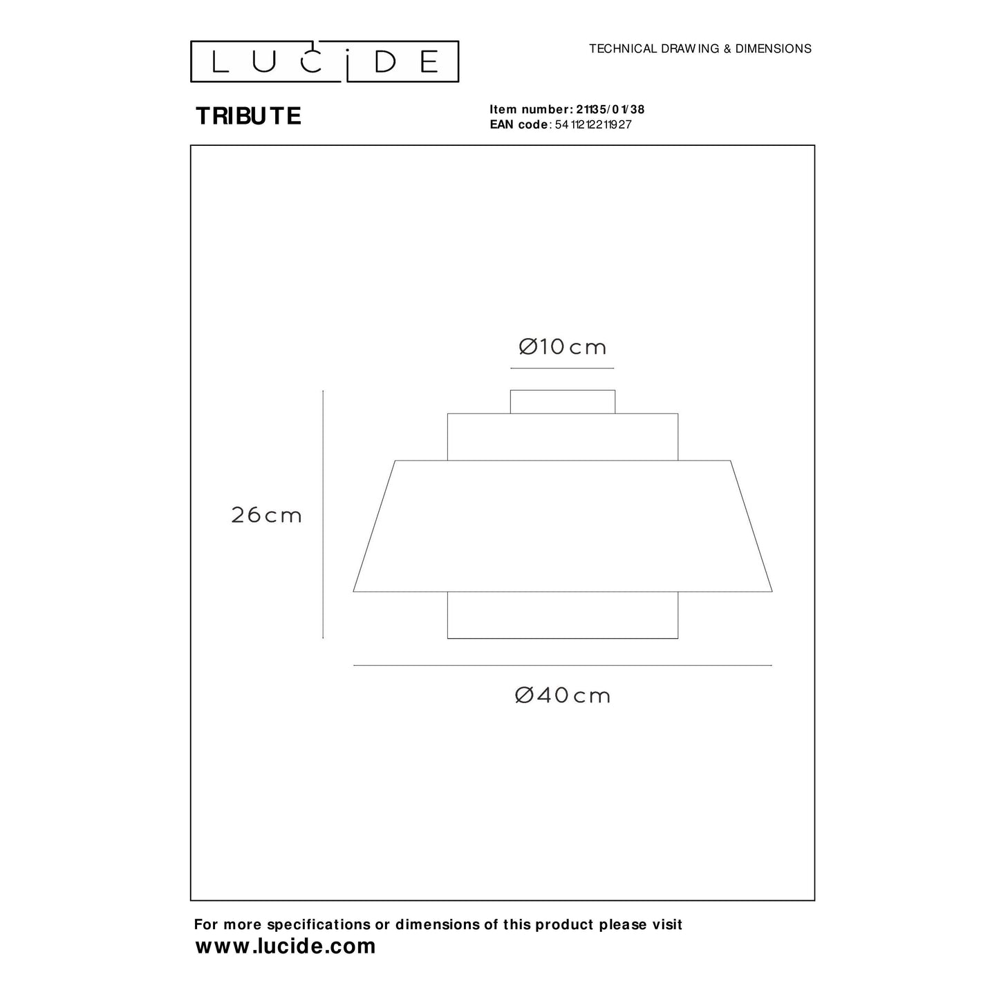 Lucide TRIBUTE - Flush ceiling light - Ø 40 cm - 1xE27 - Cream