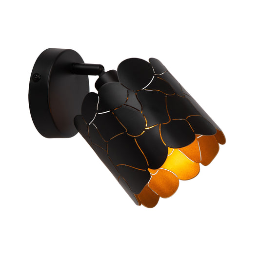 Lucide ALMELO - Wall spotlight / Wall light - Ø 12 cm - 1xE14 - Black