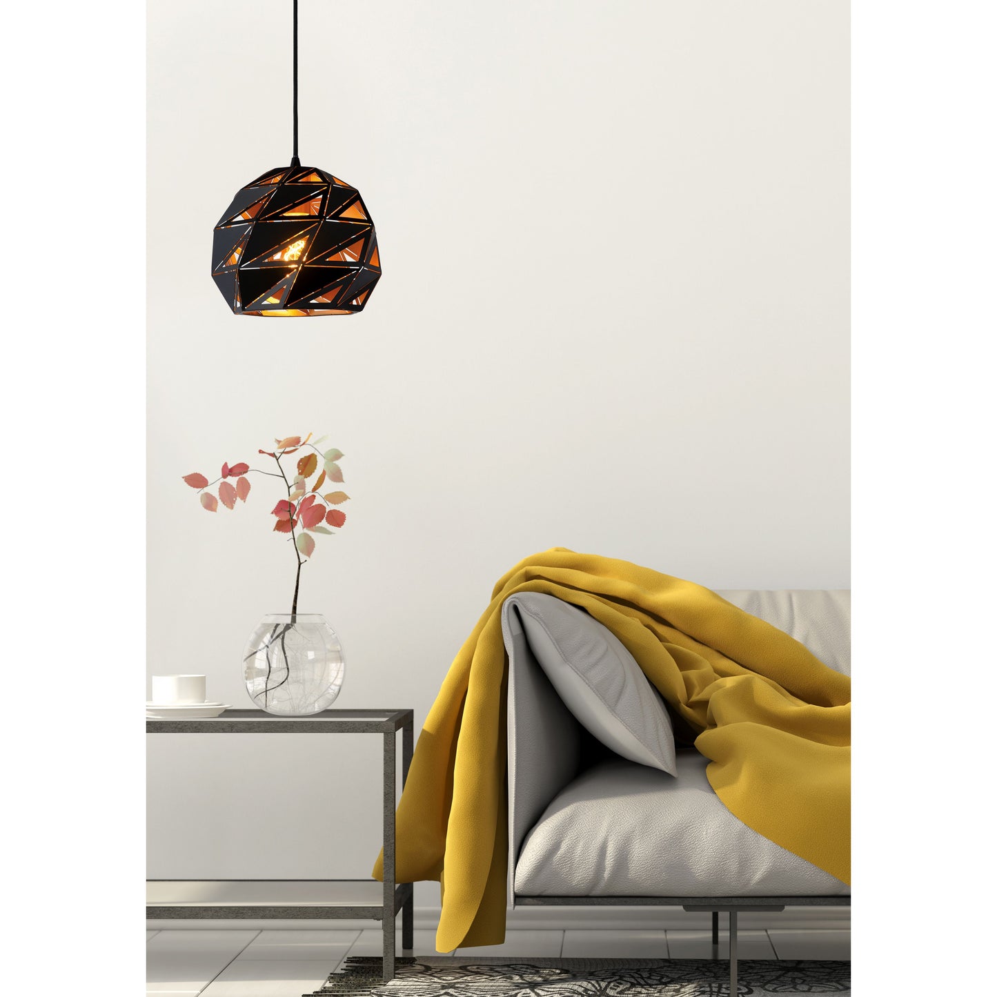 Lucide MALUNGA - Pendant light - Ø 25 cm - 1xE27 - Black