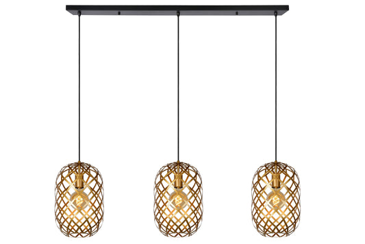 Lucide WOLFRAM - Pendant light - 3xE27 - Matt Gold / Brass