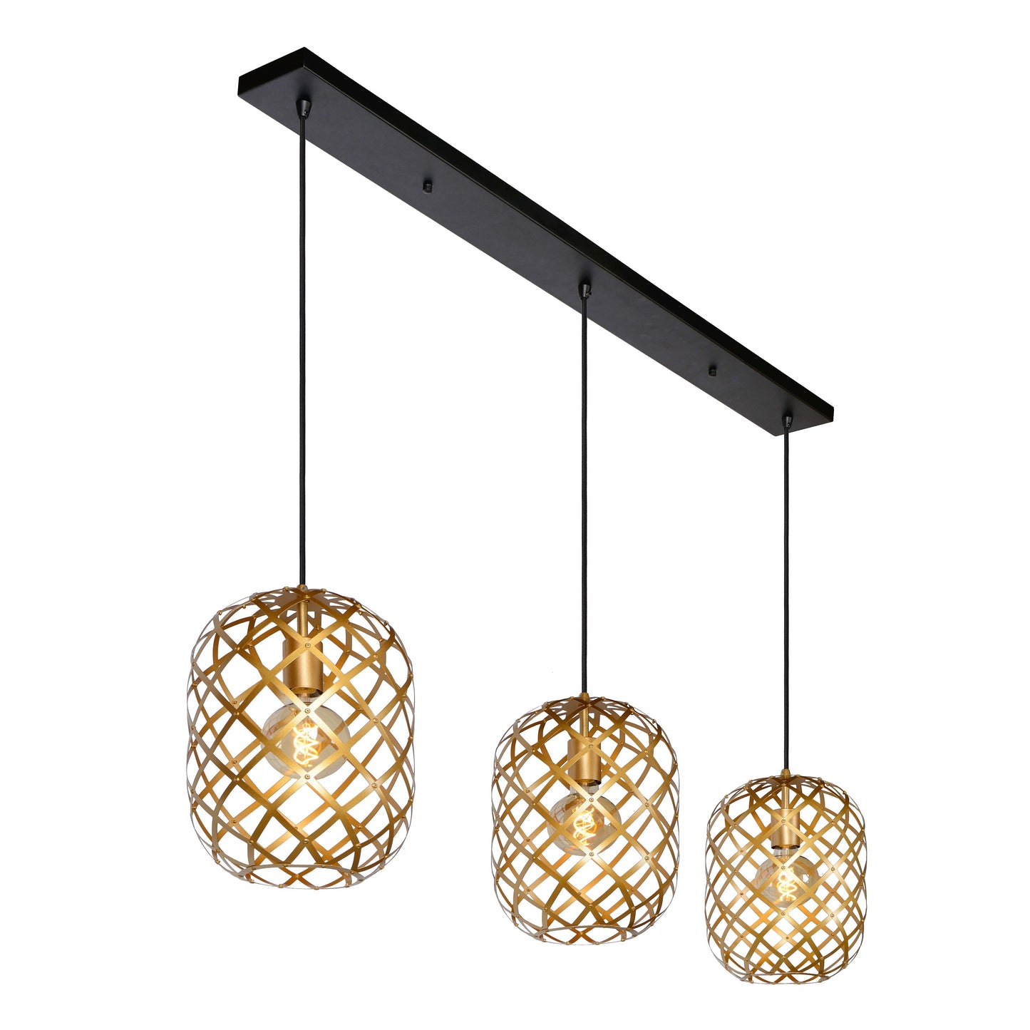 Lucide WOLFRAM - Pendant light - 3xE27 - Matt Gold / Brass