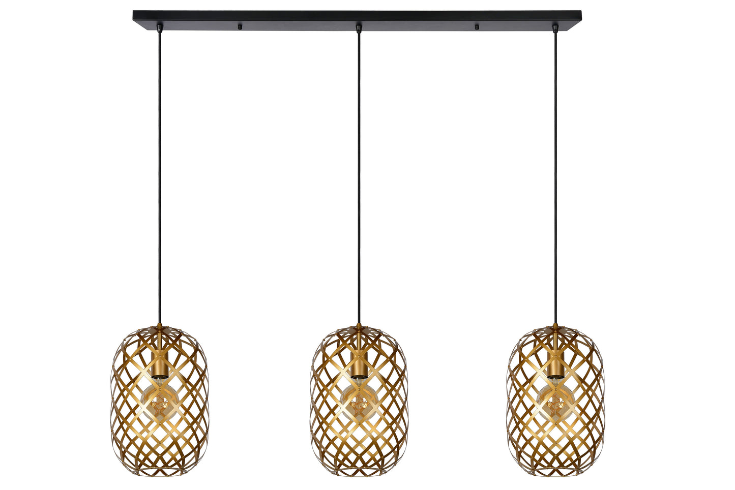 Lucide WOLFRAM - Pendant light - 3xE27 - Matt Gold / Brass