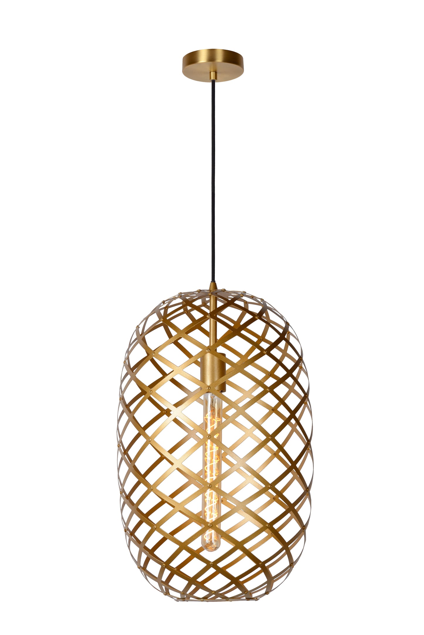 Lucide WOLFRAM - Pendant light - Ø 32 cm - 1xE27 - Matt Gold / Brass