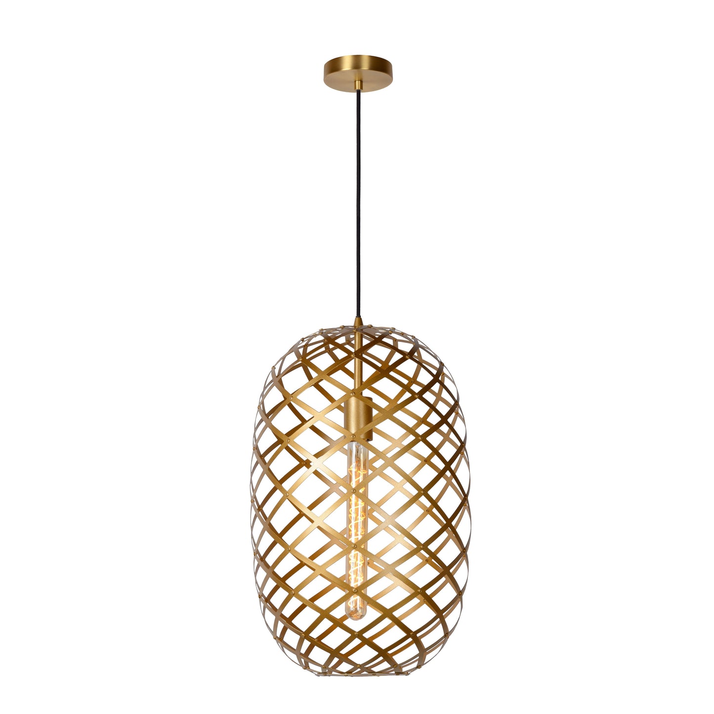 Lucide WOLFRAM - Pendant light - Ø 32 cm - 1xE27 - Matt Gold / Brass