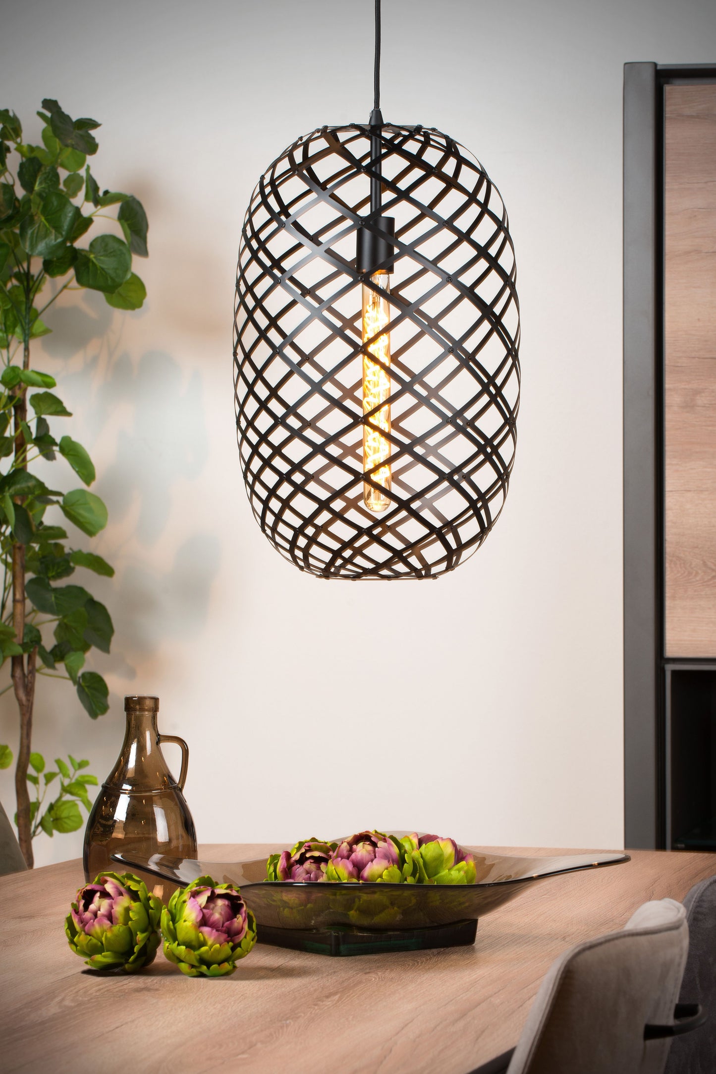 Lucide WOLFRAM - Pendant light - Ø 32 cm - 1xE27 - Black