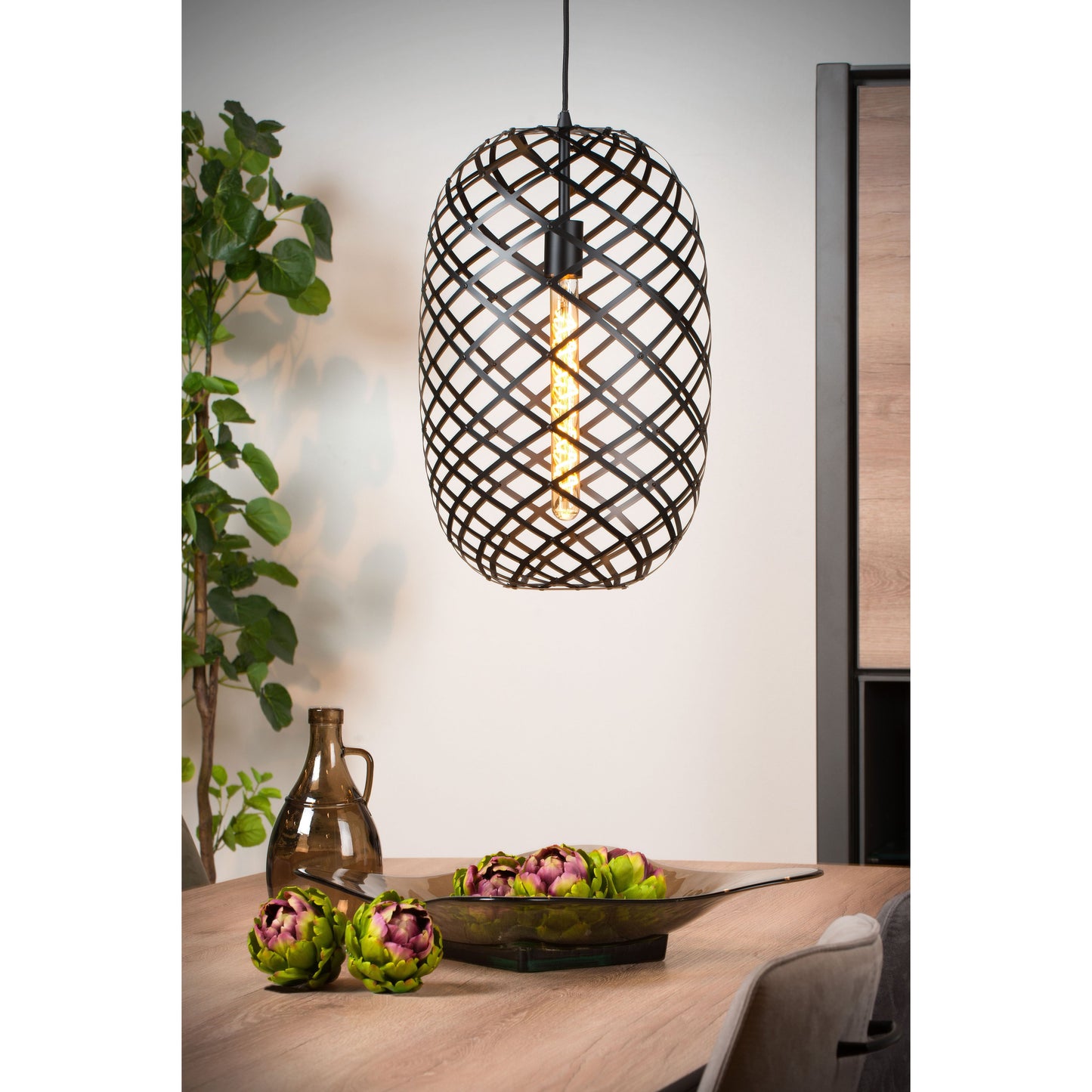 Lucide WOLFRAM - Pendant light - Ø 32 cm - 1xE27 - Black