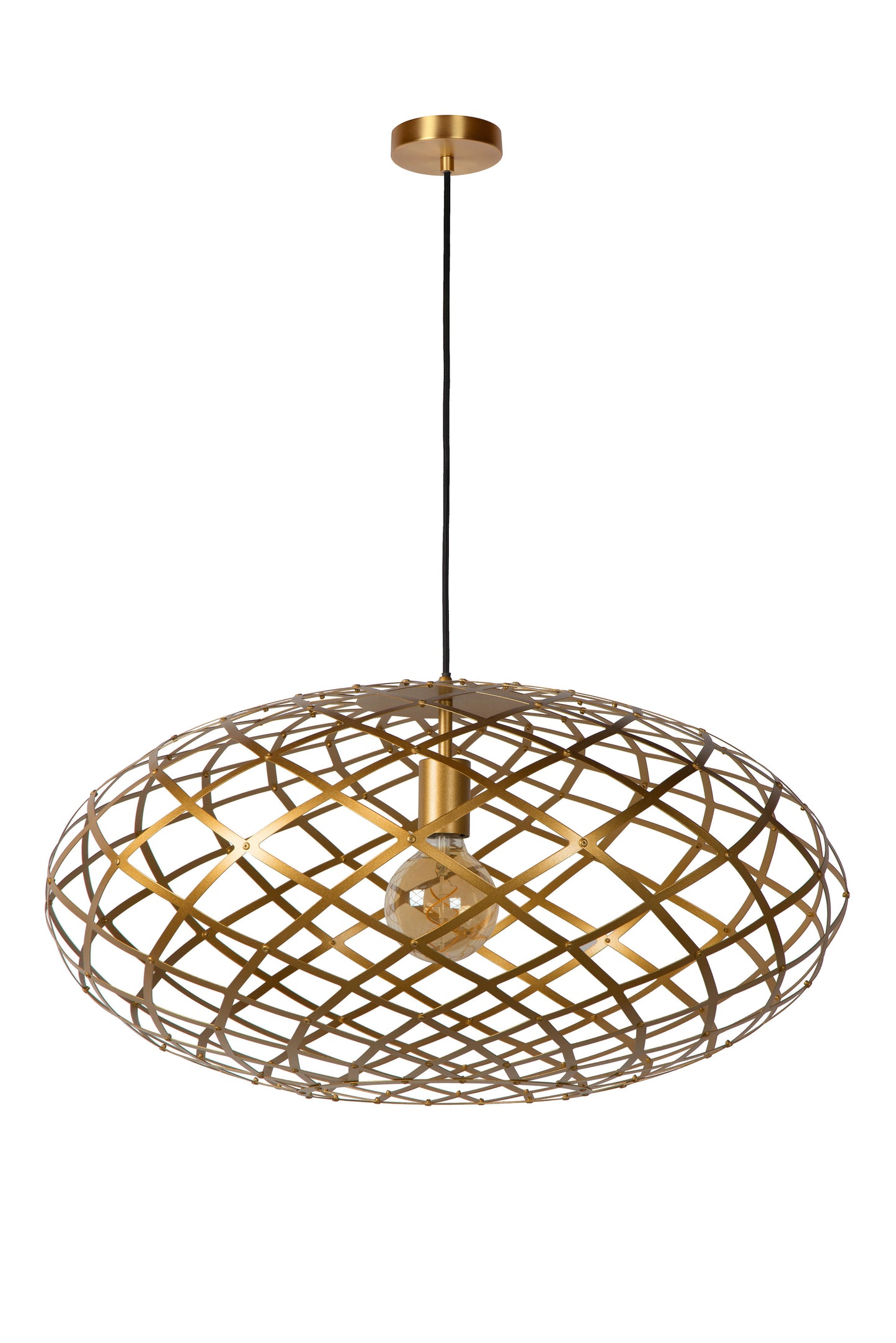 Lucide WOLFRAM - Pendant light - Ø 65 cm - 1xE27 - Matt Gold / Brass