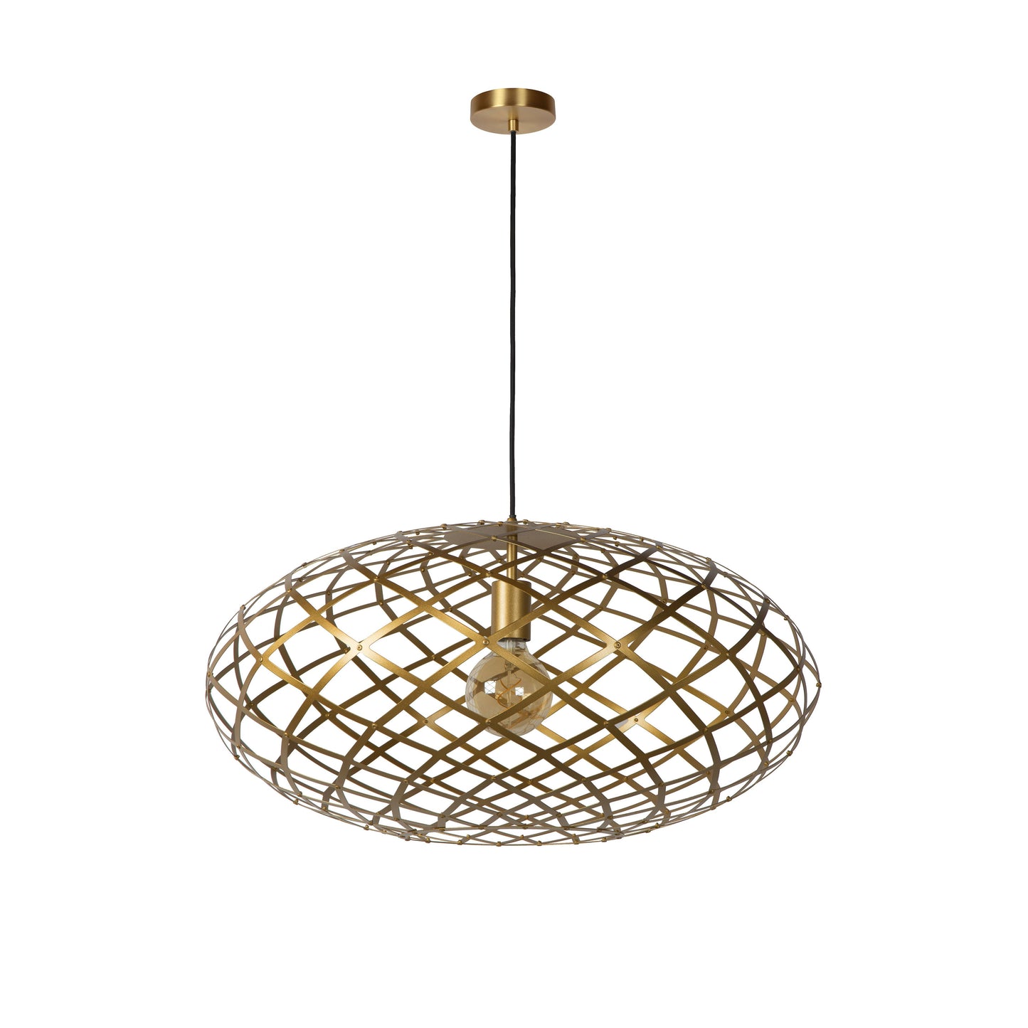 Lucide WOLFRAM - Pendant light - Ø 65 cm - 1xE27 - Matt Gold / Brass