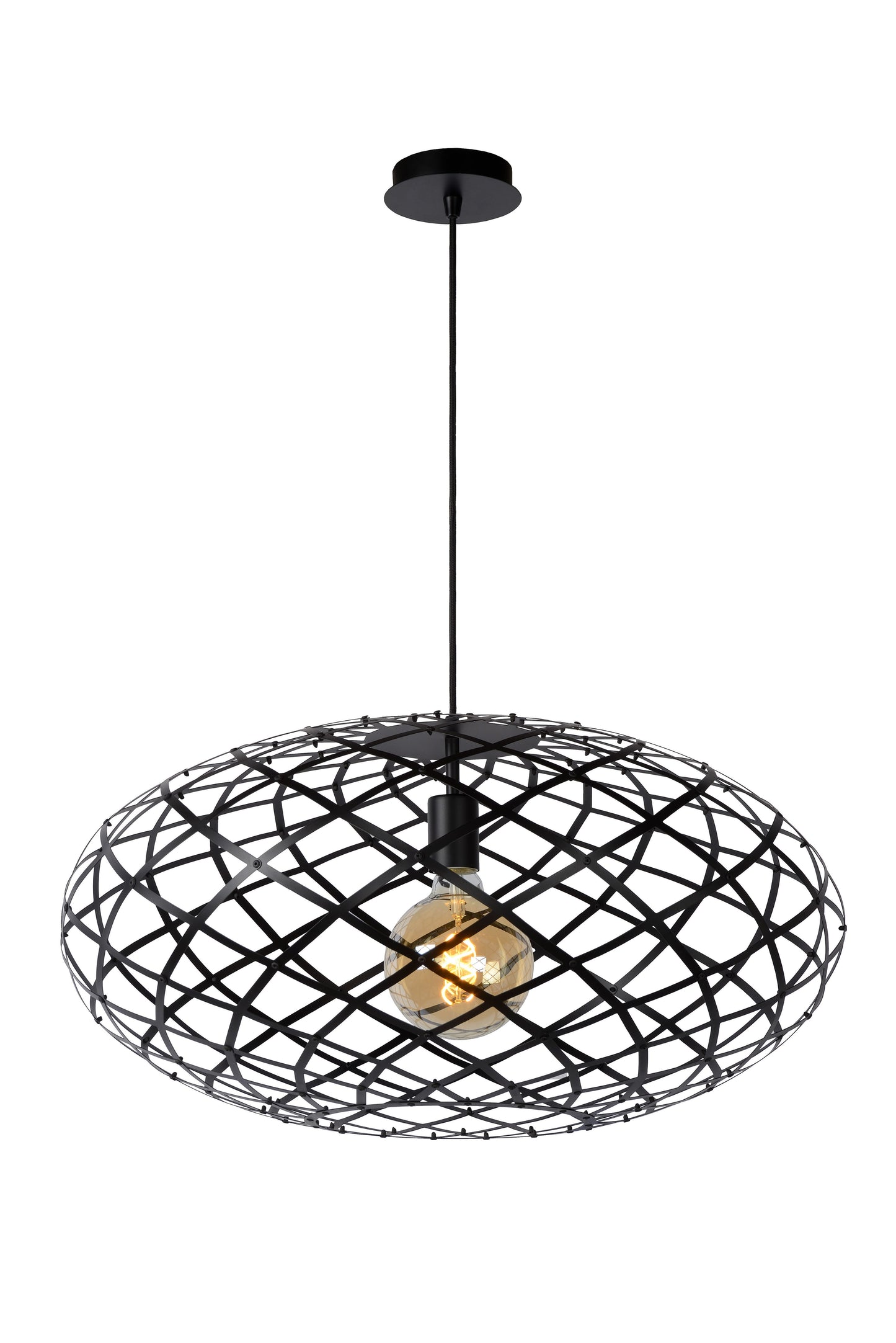 Lucide WOLFRAM - Pendant light - Ø 65 cm - 1xE27 - Black