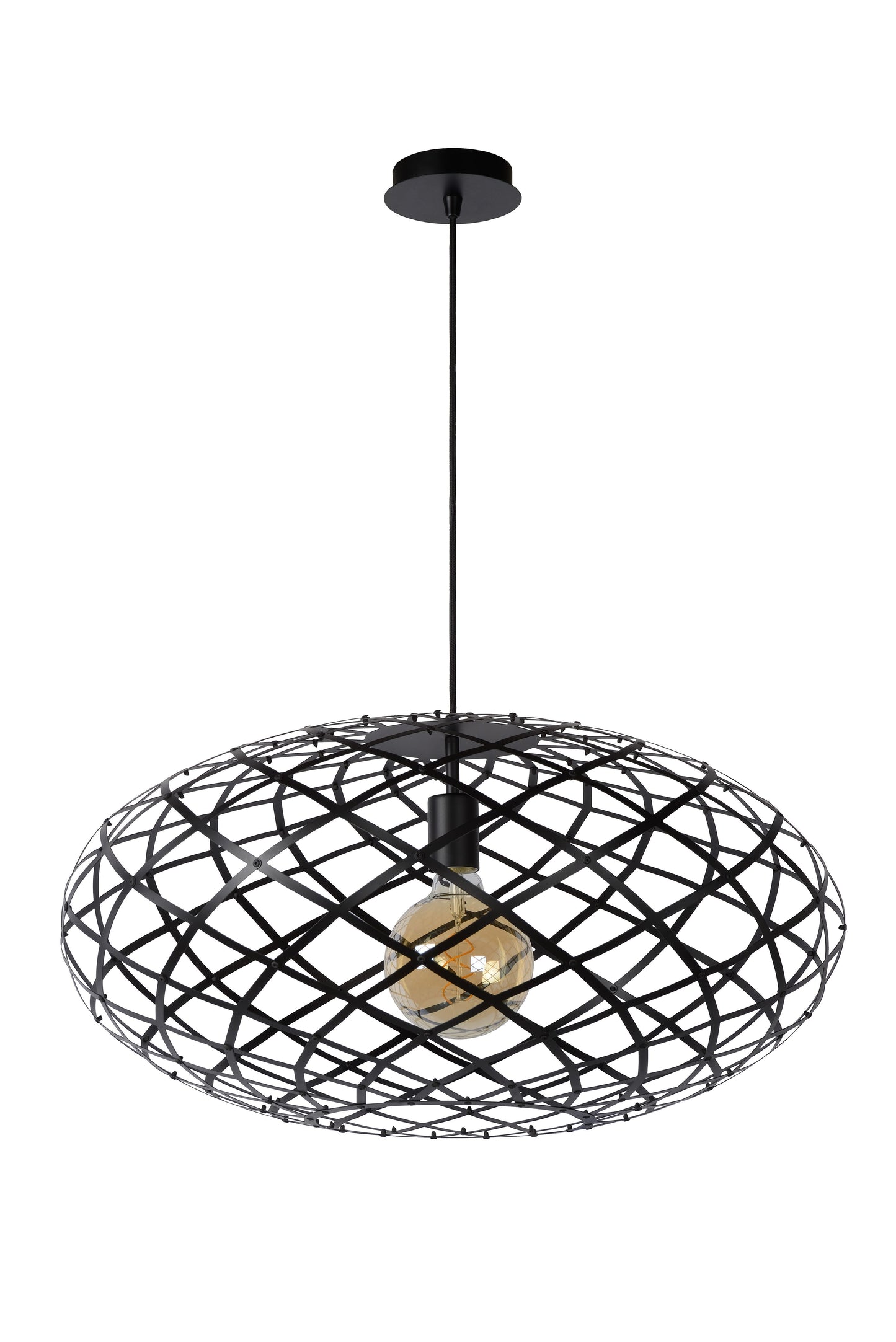 Lucide WOLFRAM - Pendant light - Ø 65 cm - 1xE27 - Black