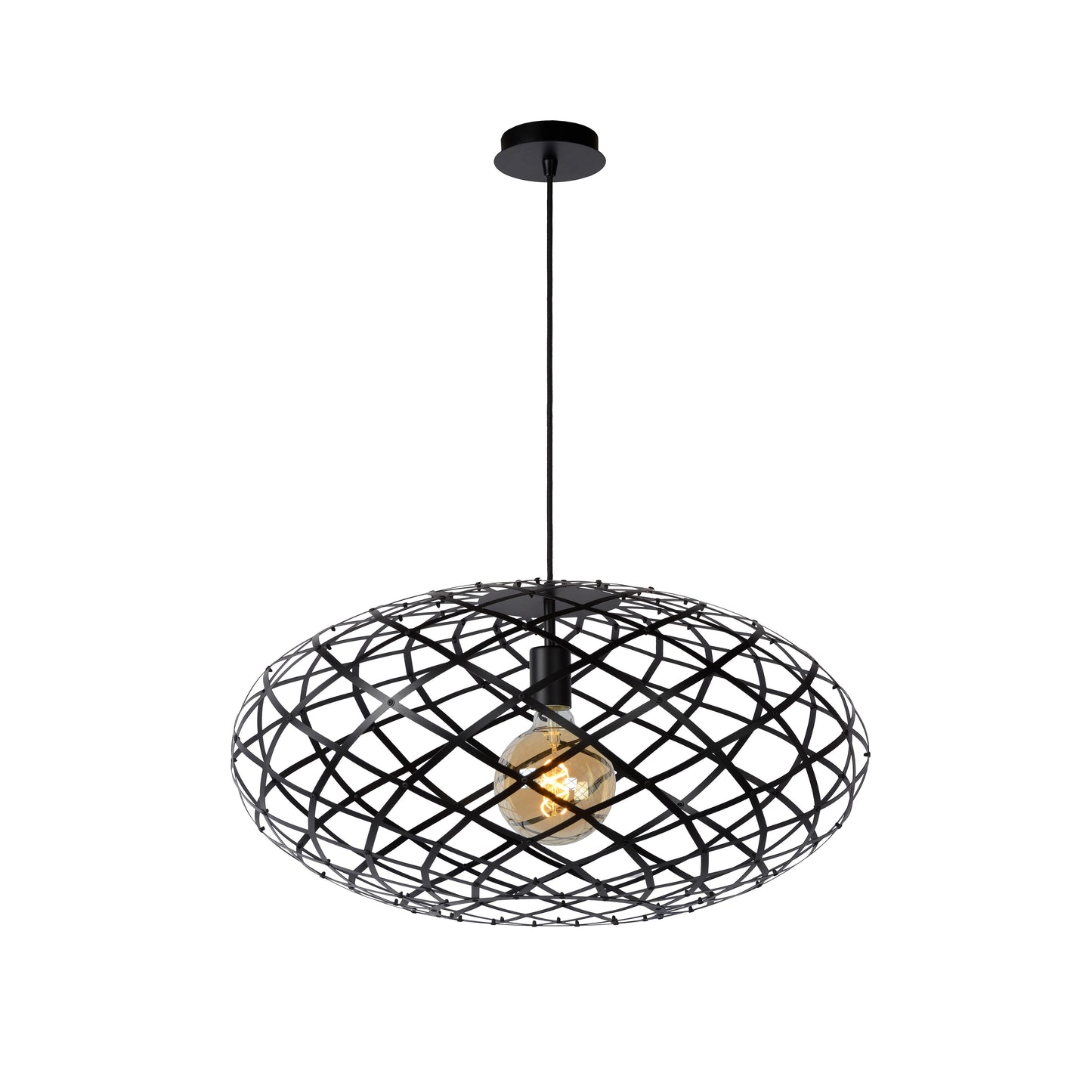 Lucide WOLFRAM - Pendant light - Ø 65 cm - 1xE27 - Black