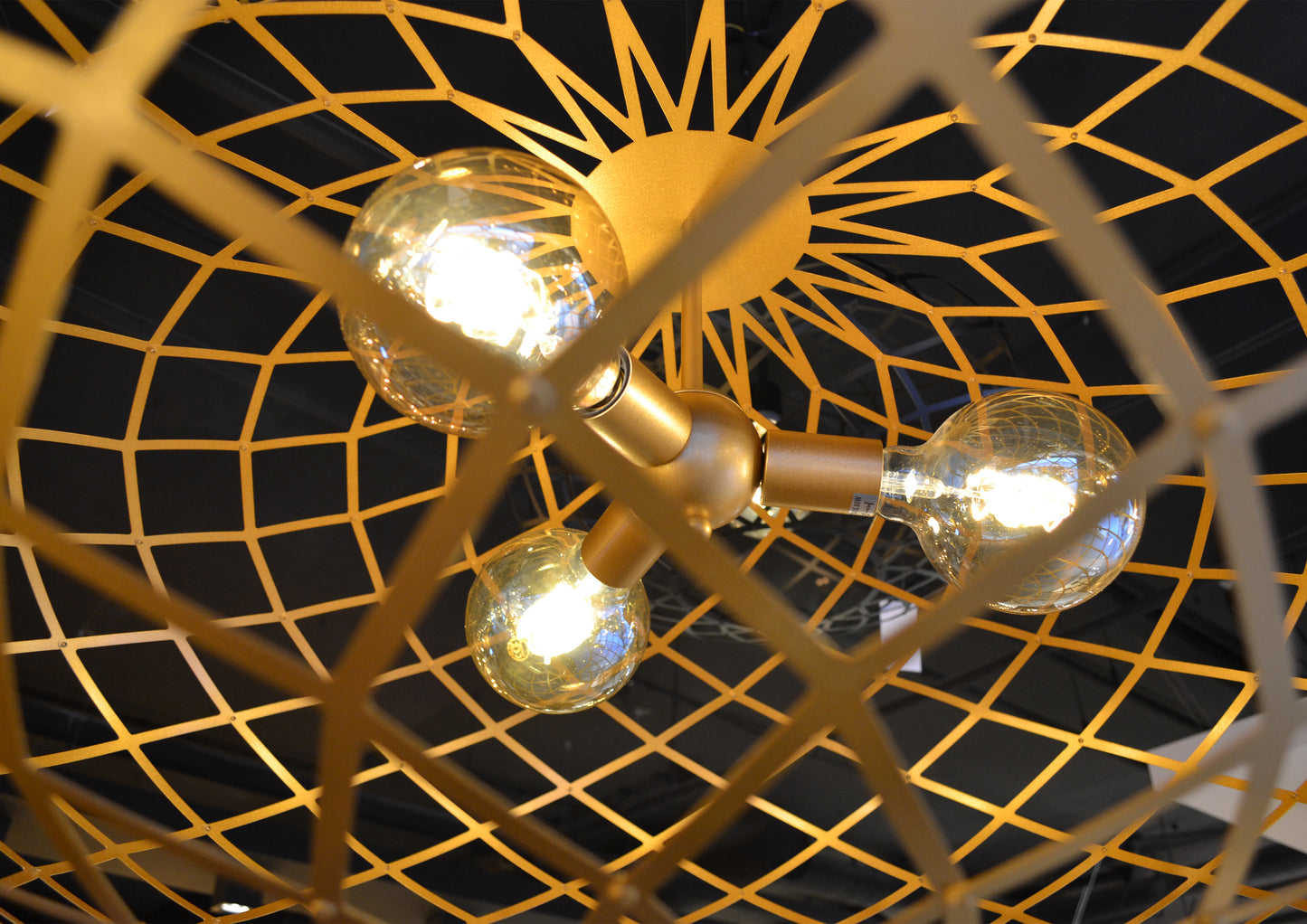 Lucide WOLFRAM - Pendant light - Ø 100 cm - 3xE27 - Matt Gold / Brass