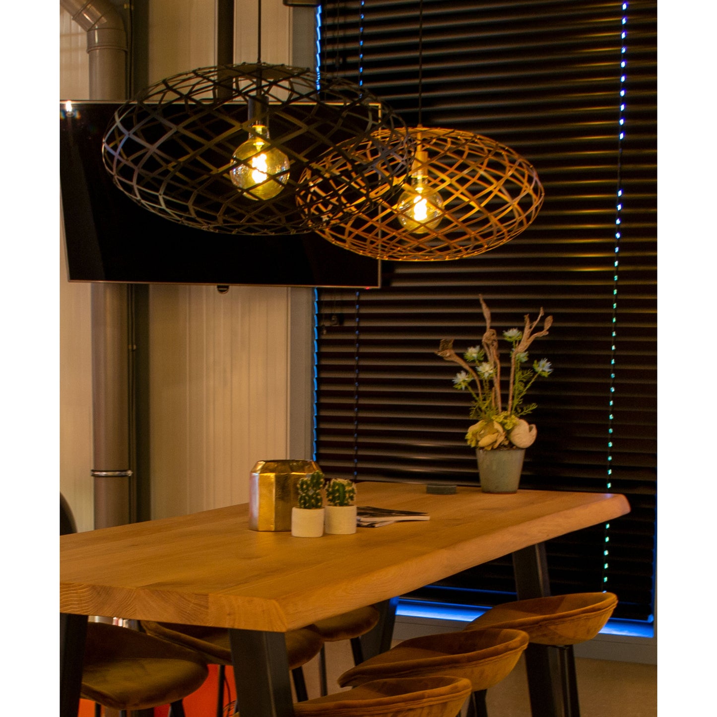 Lucide WOLFRAM - Pendant light - Ø 100 cm - 3xE27 - Matt Gold / Brass