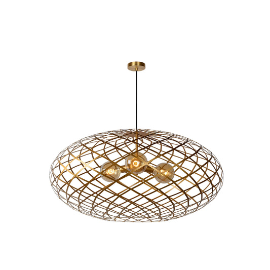 Lucide WOLFRAM - Pendant light - Ø 100 cm - 3xE27 - Matt Gold / Brass