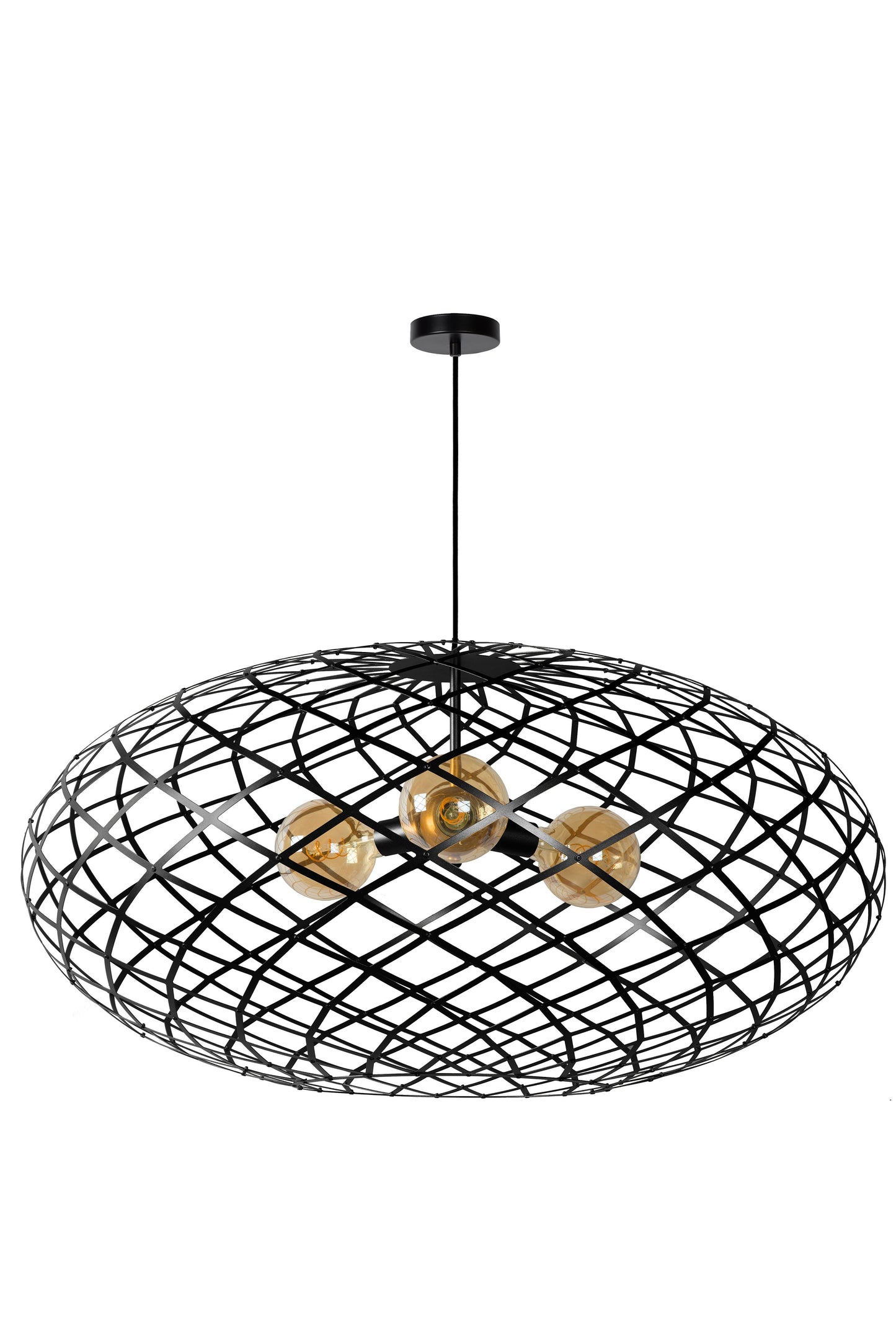 Lucide WOLFRAM - Pendant light - Ø 100 cm - 3xE27 - Black