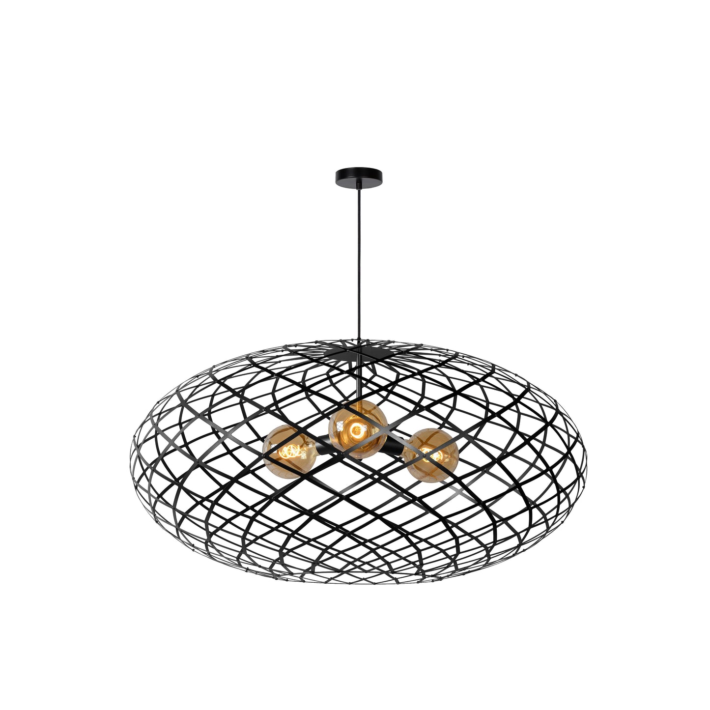 Lucide WOLFRAM - Pendant light - Ø 100 cm - 3xE27 - Black