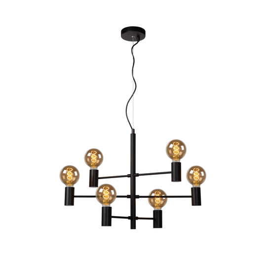 Lucide LEANNE - Pendant light - 6xE27 - Black