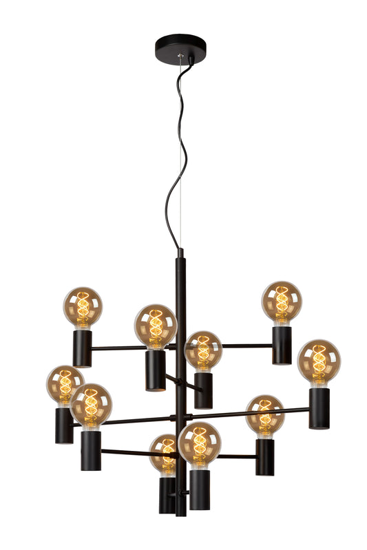 Lucide LEANNE - Pendant light - Ø 65 cm - 10xE27 - Black