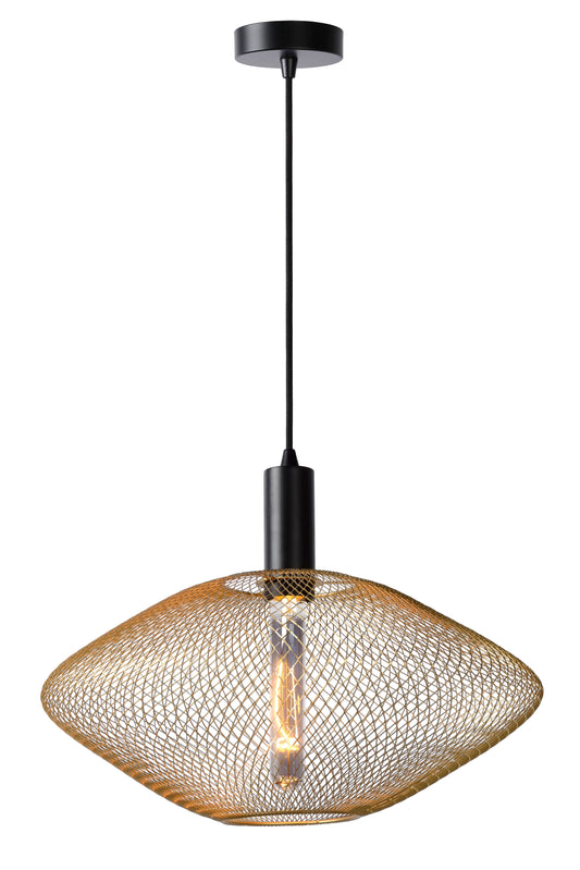 Lucide MESH - Pendant light - Ø 45 cm - 1xE27 - Matt Gold / Brass