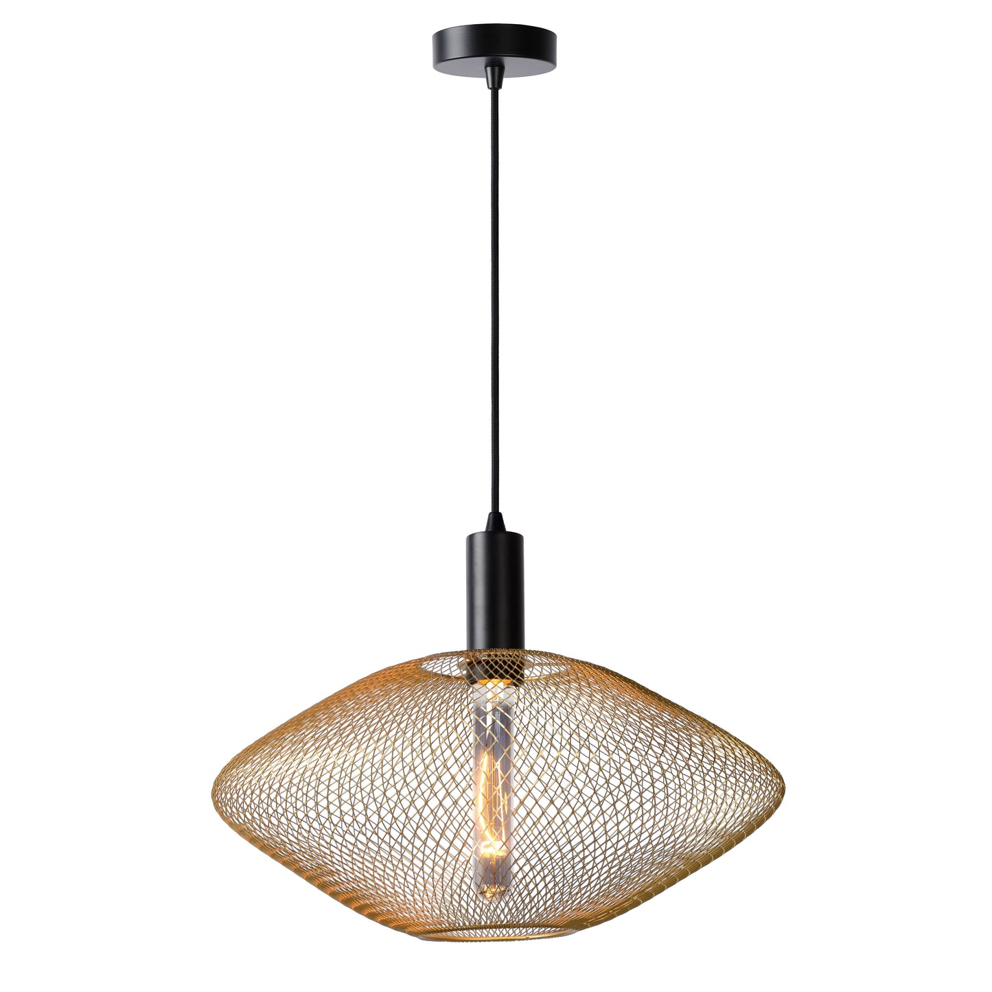 Lucide MESH - Pendant light - Ø 45 cm - 1xE27 - Matt Gold / Brass