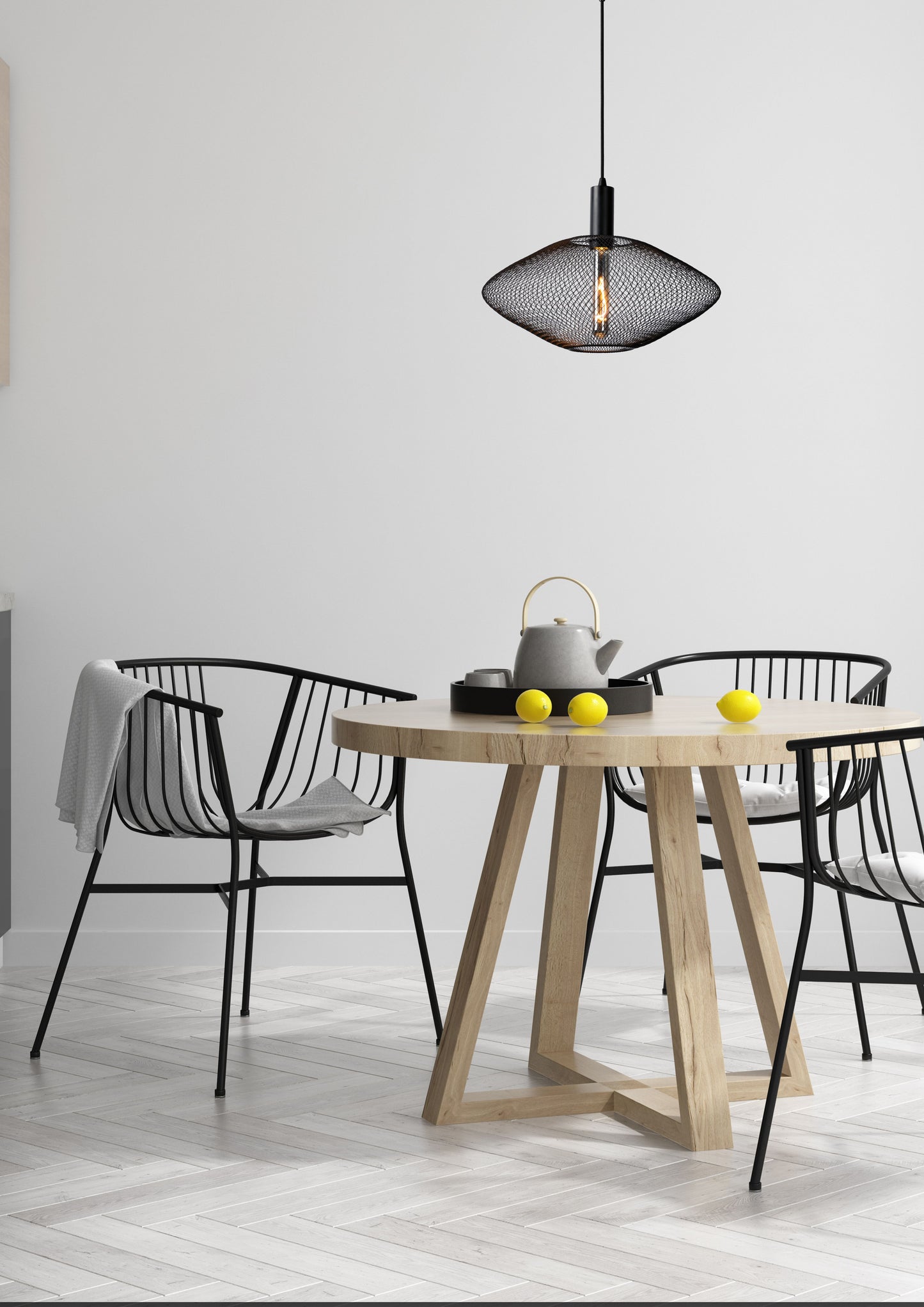 Lucide MESH - Pendant light - Ø 45 cm - 1x E27 - Black